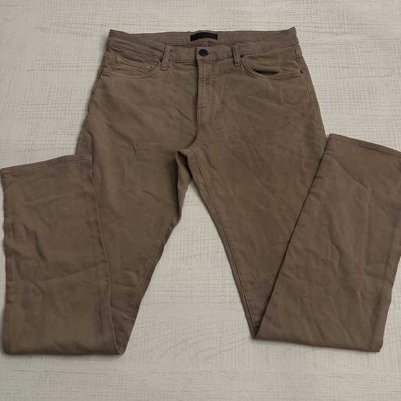 J Brand Kane Pants Size 34 Tan Brown Khaki Men 5 Pocket Soft Cotton MPO-2488 EUC - Picture 1 of 6